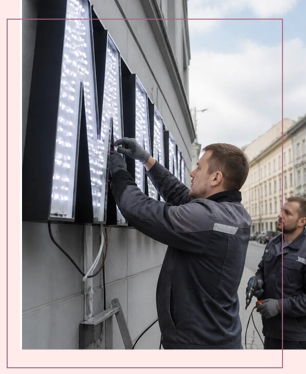 Изготовление и монтаж светодиодных LED вывесок в Самаре
