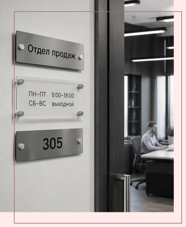 Офисные таблички на дверь в Самаре по цене от 4952 р. | Аванза-Смр